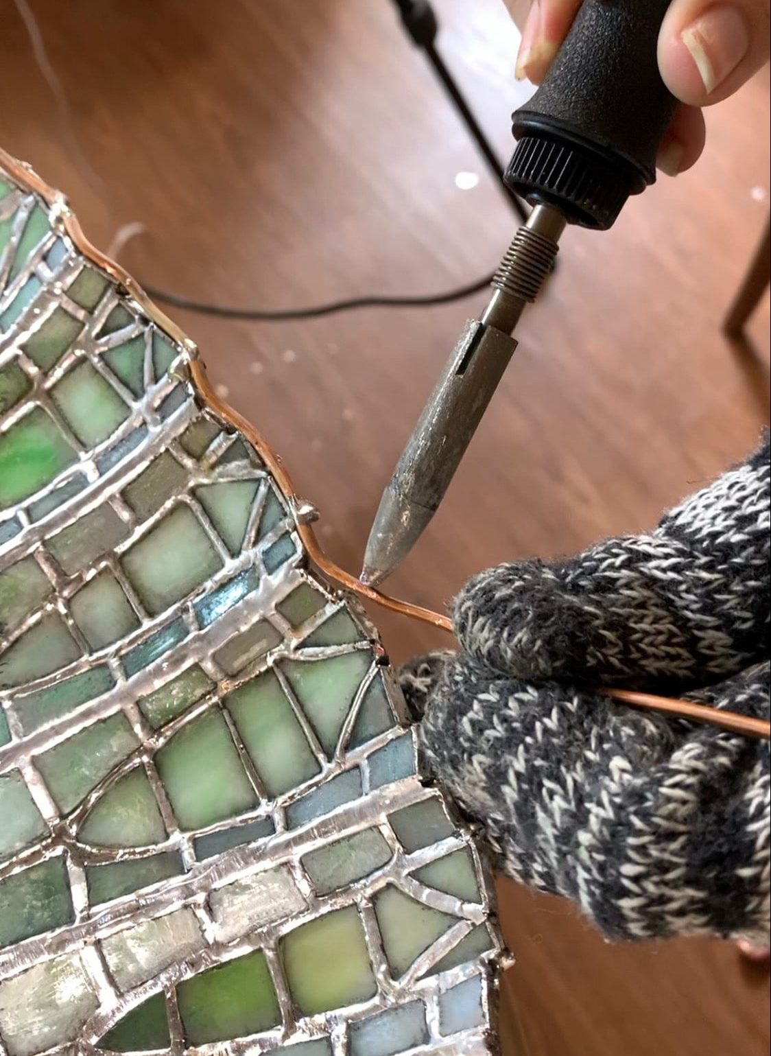 Tiffany Lamp soldering foiling