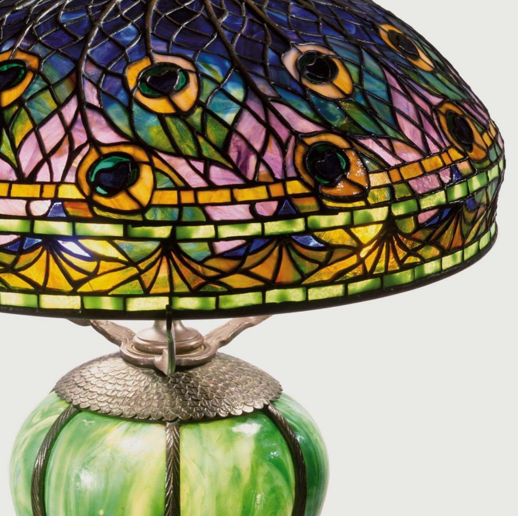 peacock tiffany studios, peacock tiffany lamp, peacock lamp shade, alexandra fontaine