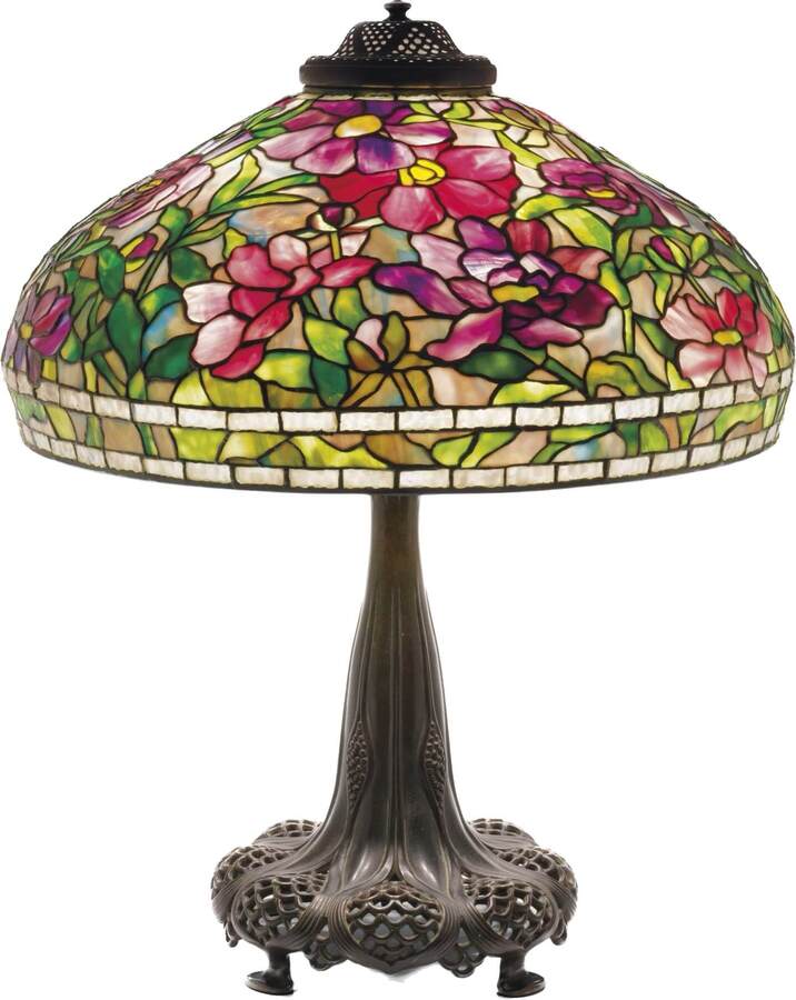 peony tiffany lamp, peony lamp shade, alexandra fontaine