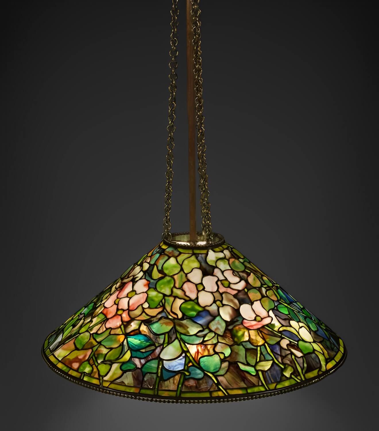 pink dogwood tiffany lamp, pink dogwood lamp shade, alexandra fontaine